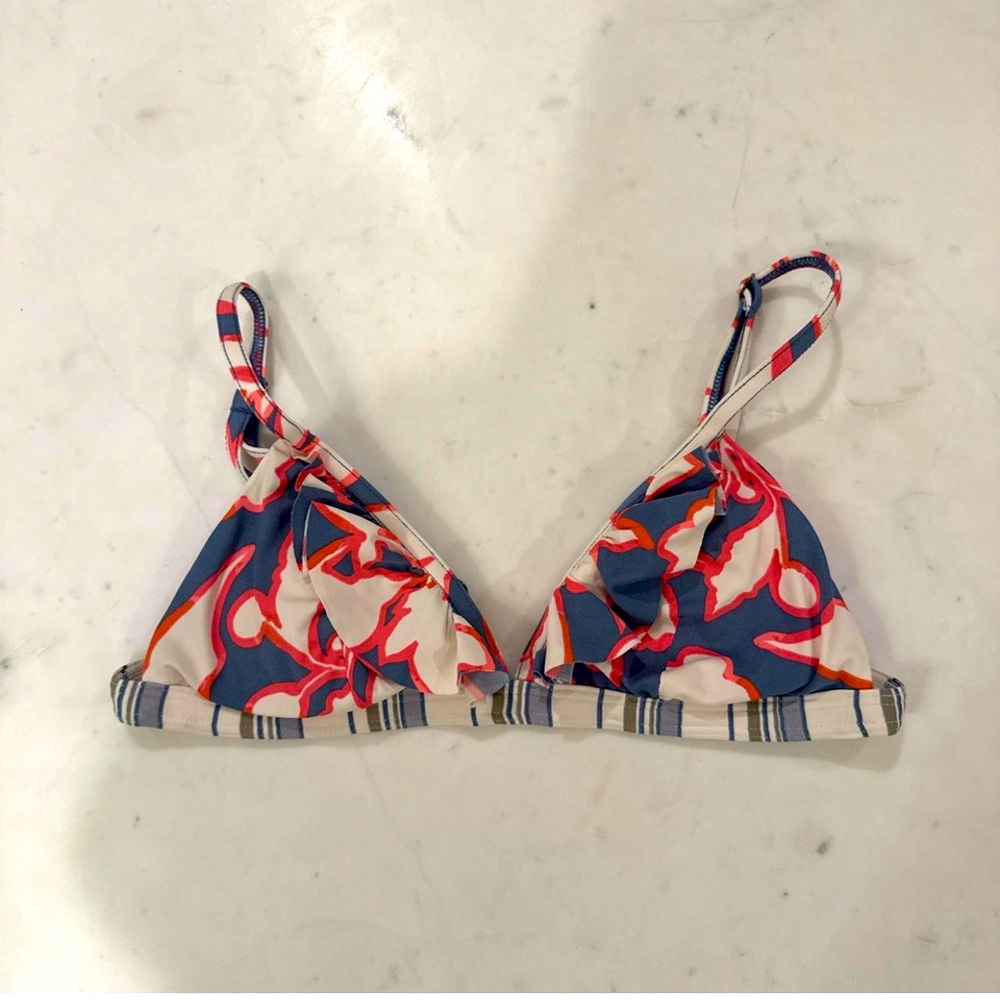 Maaji red and blue triangle ruffle bikini top #bikini #maaji #beachwear